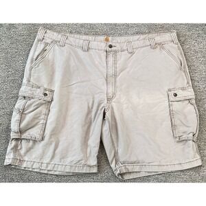 Carhartt Cargo‎ Shorts Mens 50 Beige Cream Relaxed Fit Workwear Pockets